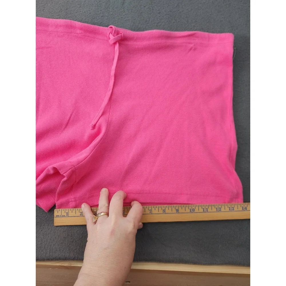 Hard‎ Tail Forever Ribbed Cloth Loungewear Pink Shorts Made In USA Size L Cotton
